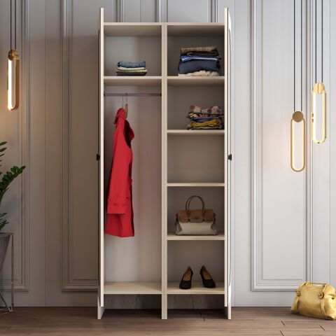 Münih 2 Kapılı (33) - Gardırop - Krem / Traverten