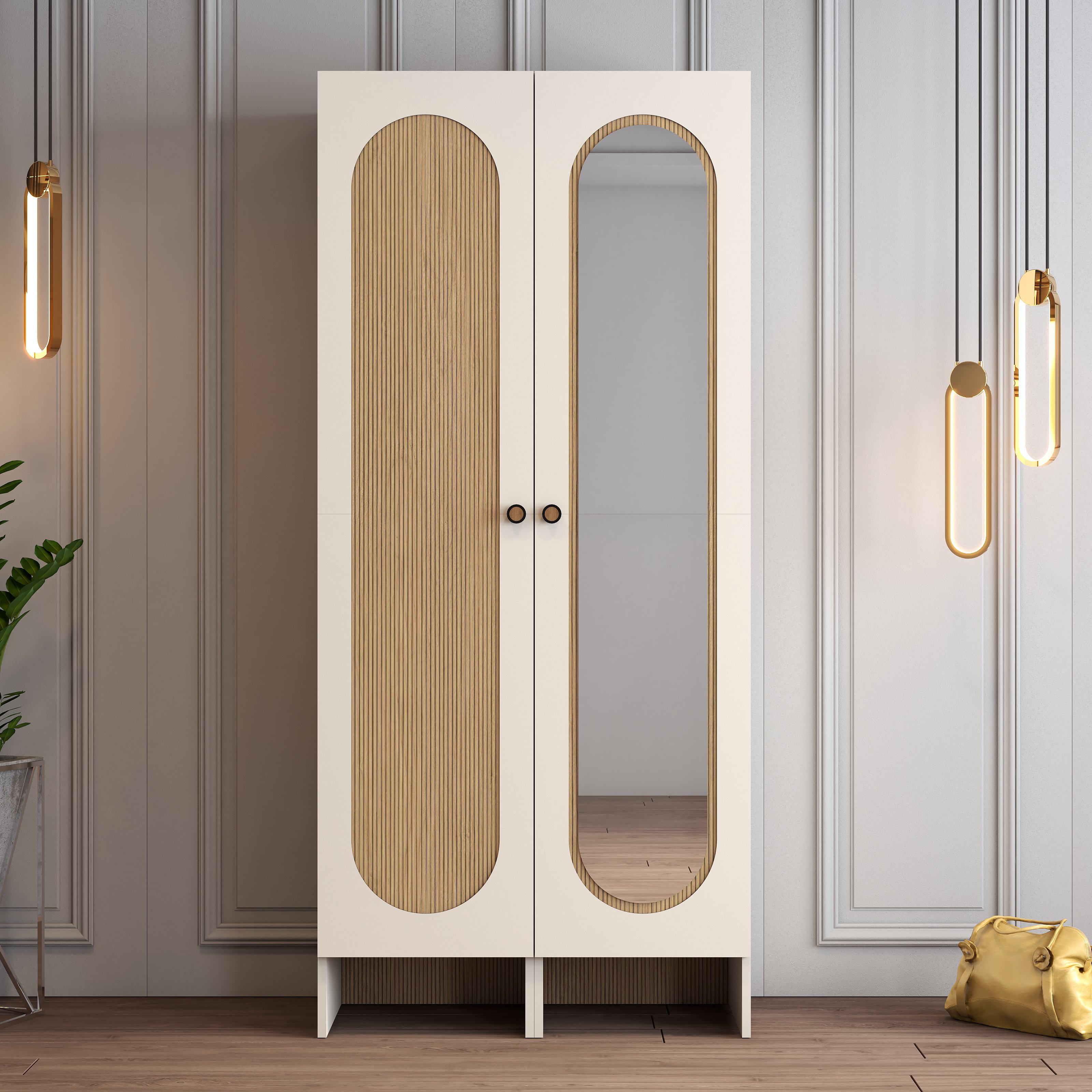 Münih 2 Kapılı (43) - Gardırop - Krem / Yunus