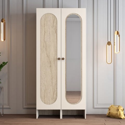 Münih 2 Kapılı (43) - Gardırop - Krem / Traverten