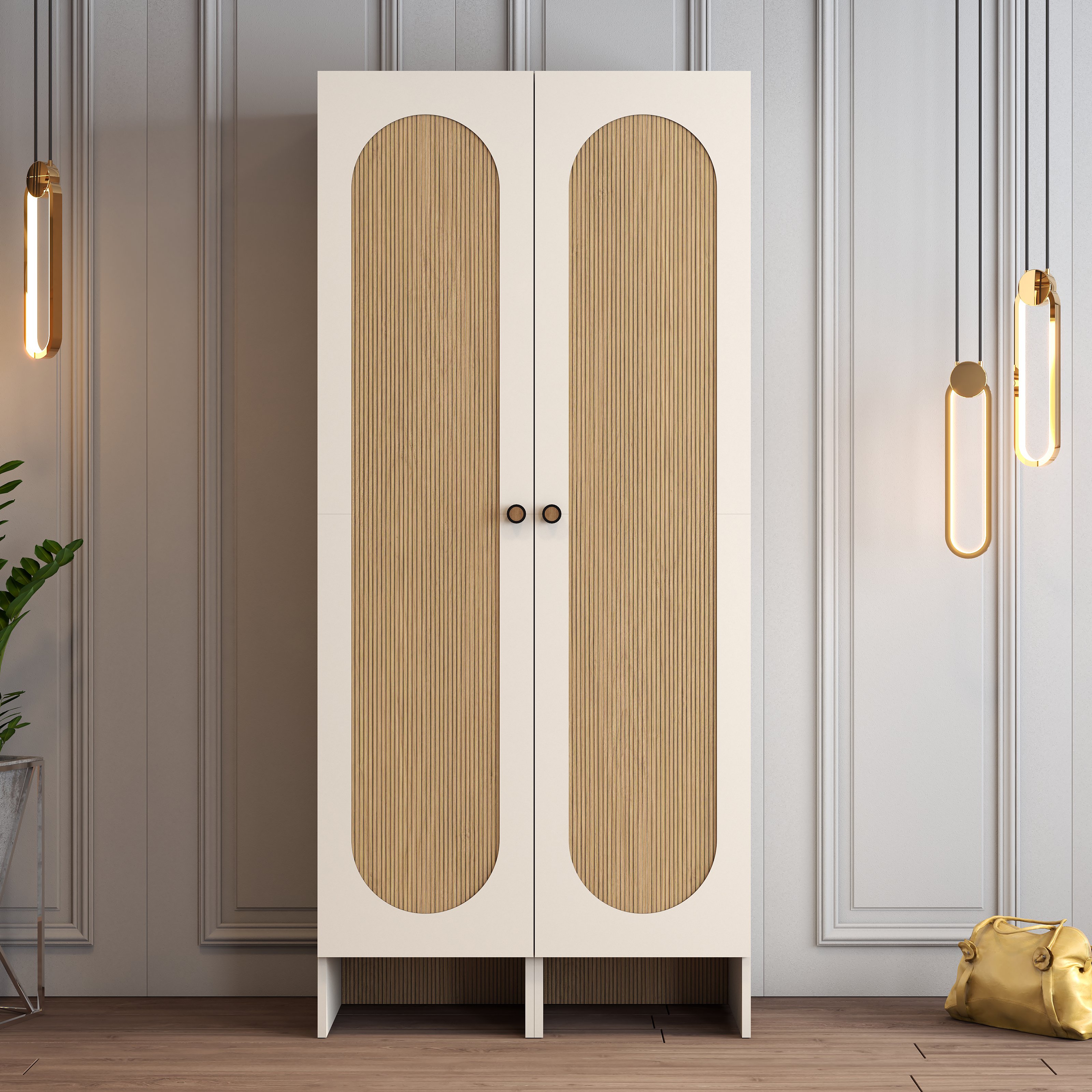 Münih 2 Kapılı (44) - Gardırop - Krem / Yunus