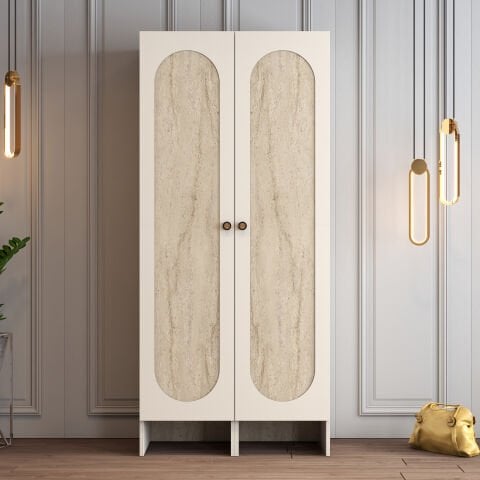 Münih 2 Kapılı (44) - Gardırop - Krem / Traverten