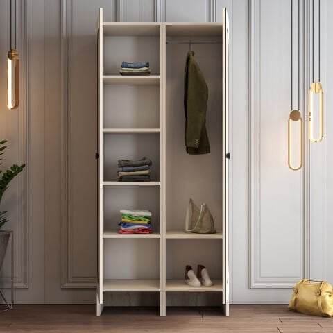 Münih 2 Kapılı (44) - Gardırop - Krem / Traverten