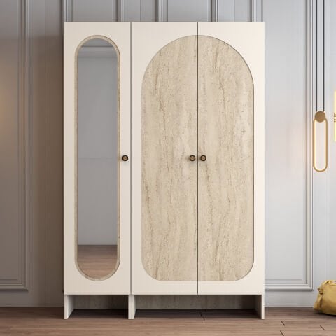 Münih 3 Kapılı (13) - Gardırop - Krem / Traverten