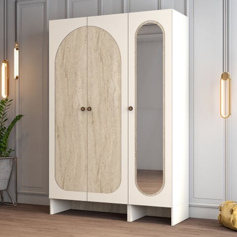 Münih 3 Kapılı (13) - Gardırop - Krem / Traverten