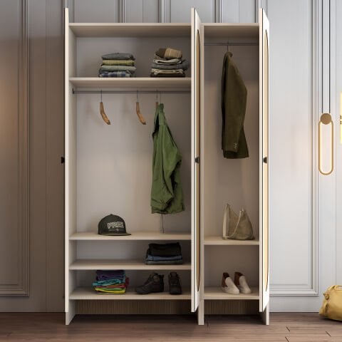 Münih 3 Kapılı (23) - Gardırop - Krem / Yunus