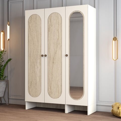 Münih 3 Kapılı (23) - Gardırop - Krem / Traverten