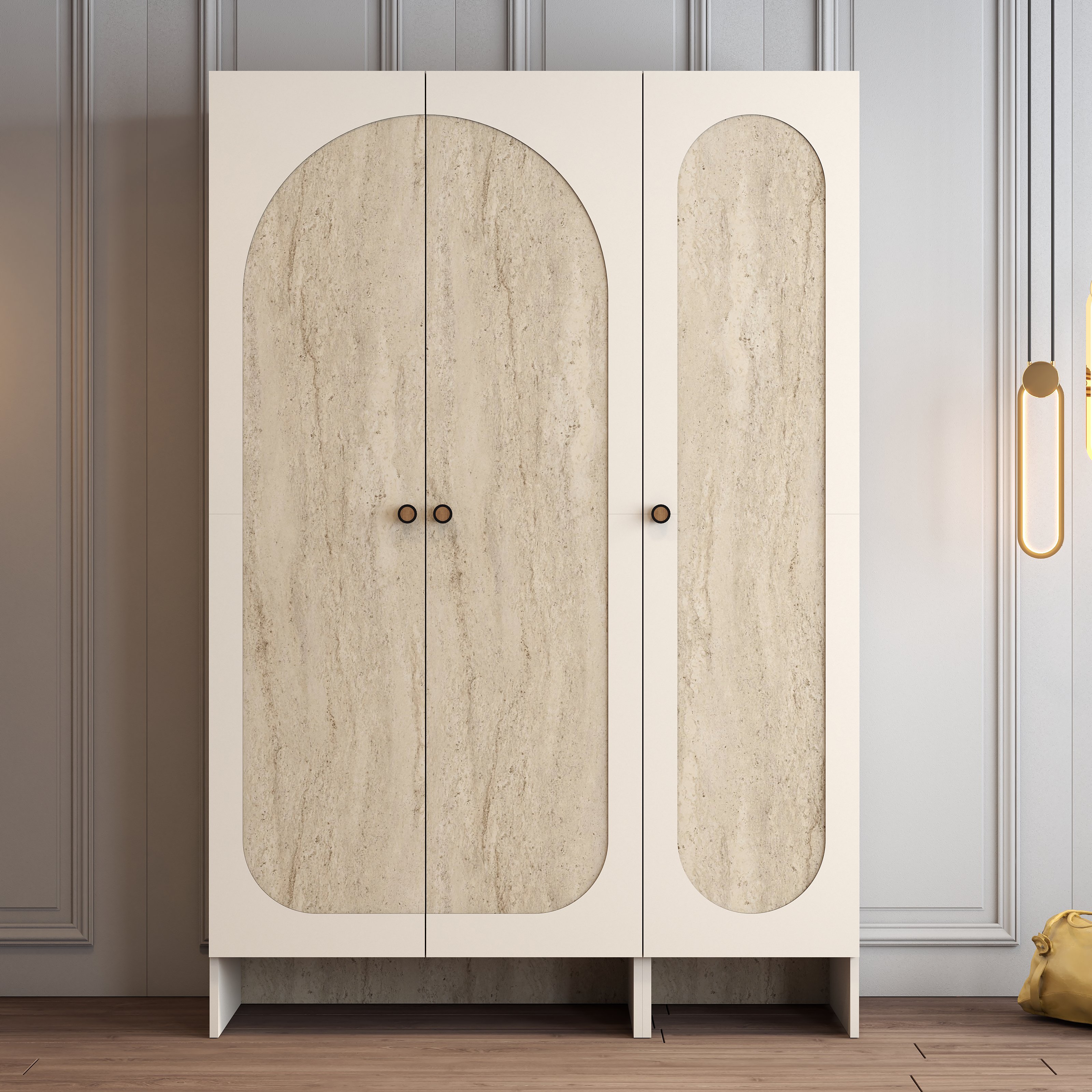 Münih 3 Kapılı (14) - Gardırop - Krem / Traverten