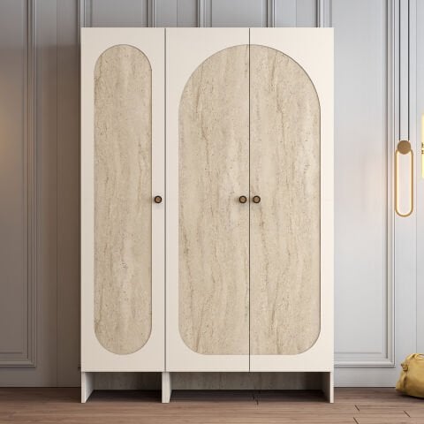 Münih 3 Kapılı (14) - Gardırop - Krem / Traverten