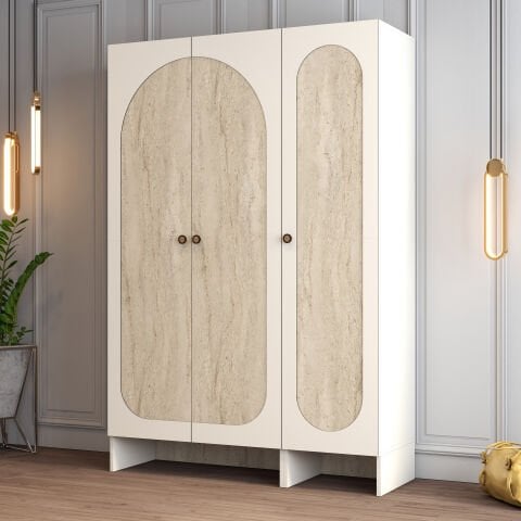 Münih 3 Kapılı (14) - Gardırop - Krem / Traverten