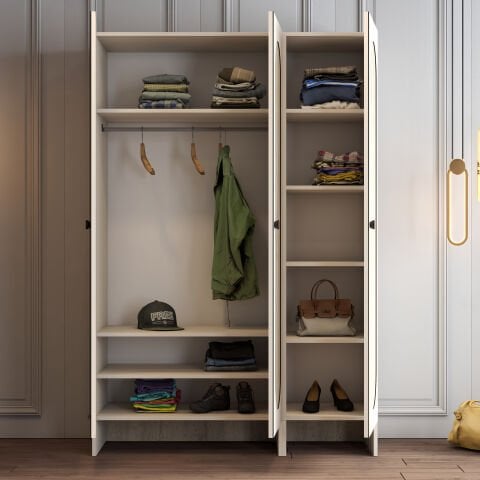 Münih 3 Kapılı (14) - Gardırop - Krem / Traverten