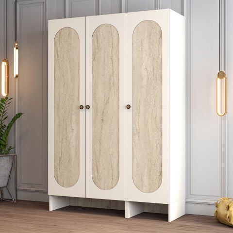 Münih 3 Kapılı (24) - Gardırop - Krem / Traverten
