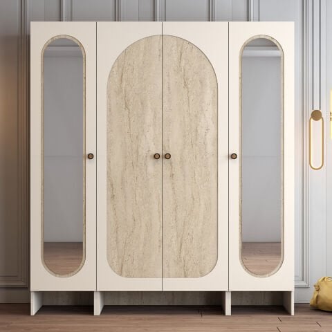 Münih 4 Kapılı (313) - Gardırop - Krem / Traverten