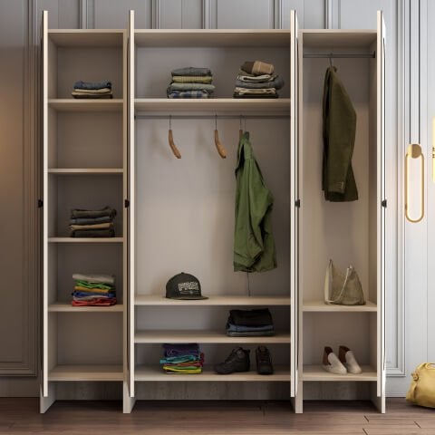 Münih 4 Kapılı (323) - Gardırop - Krem / Traverten