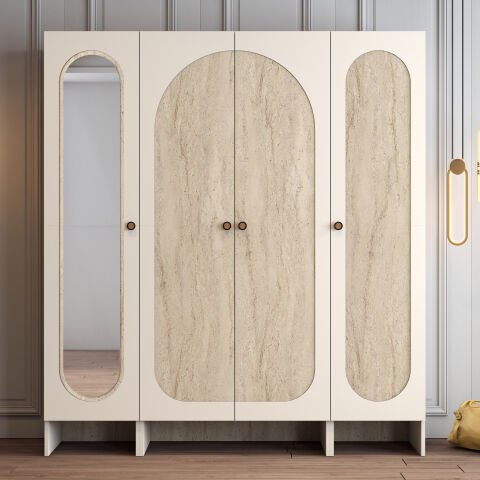 Münih 4 Kapılı (413) - Gardırop - Krem / Traverten