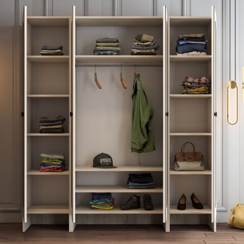 Münih 4 Kapılı (413) - Gardırop - Krem / Traverten