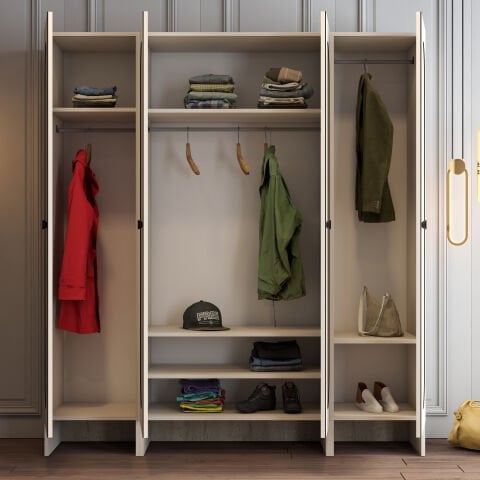 Münih 4 Kapılı (413) - Gardırop - Krem / Traverten