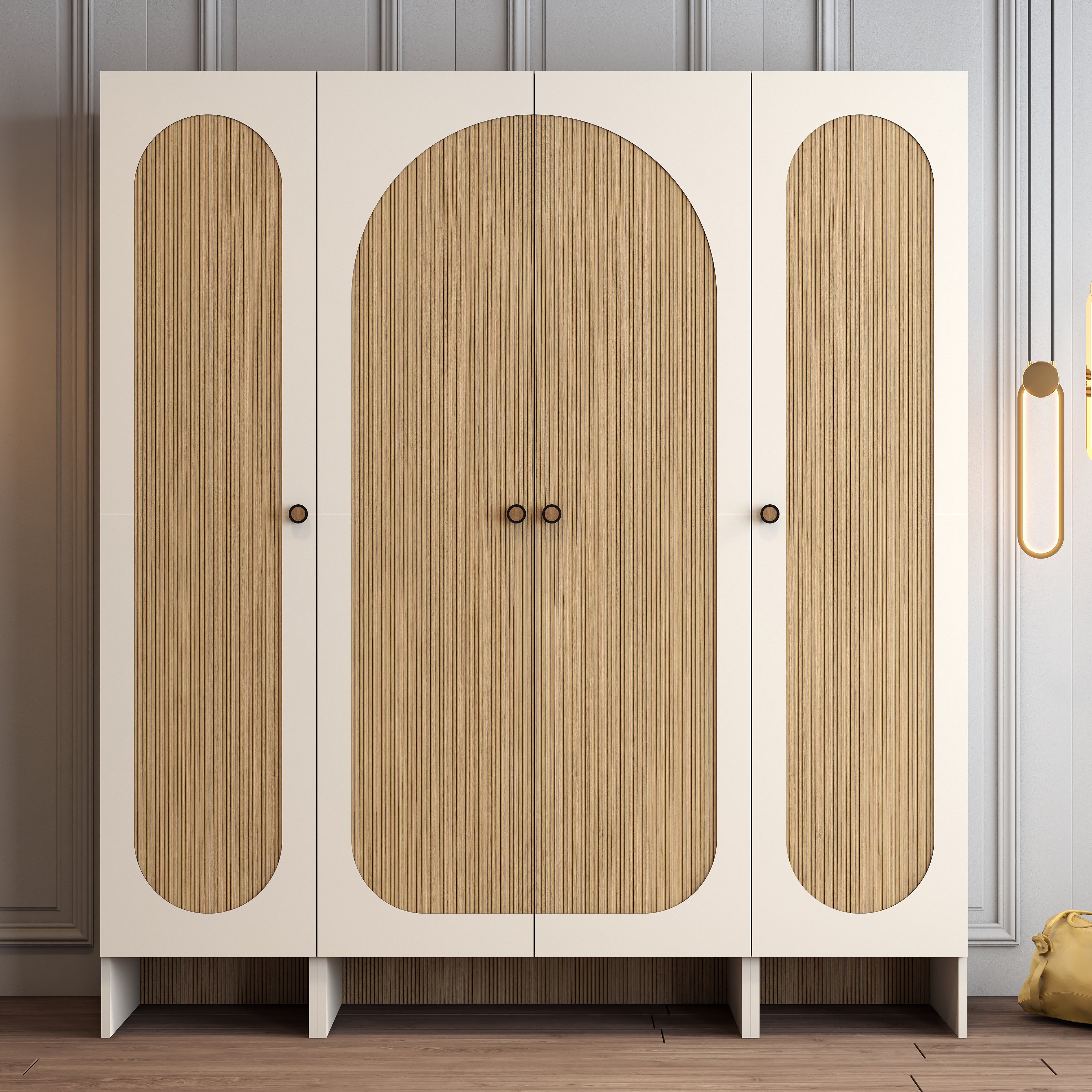 Münih 4 Kapılı (414) - Gardırop - Krem / Yunus