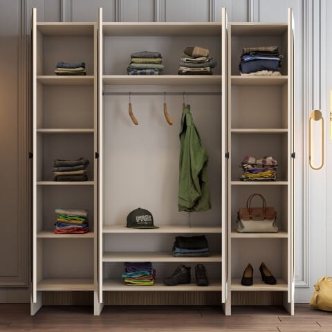 Münih 4 Kapılı (414) - Gardırop - Krem / Yunus