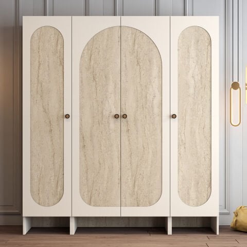 Münih 4 Kapılı (414) - Gardırop - Krem / Traverten