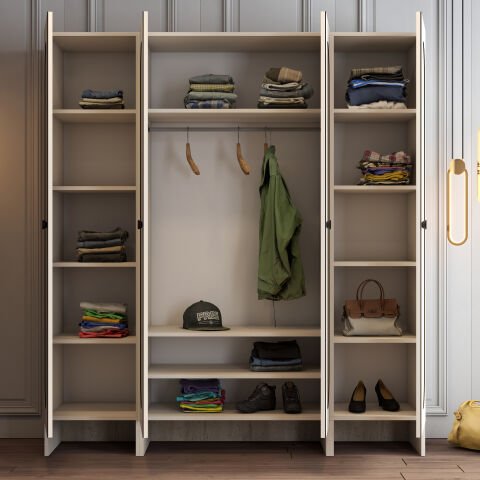 Münih 4 Kapılı (414) - Gardırop - Krem / Traverten