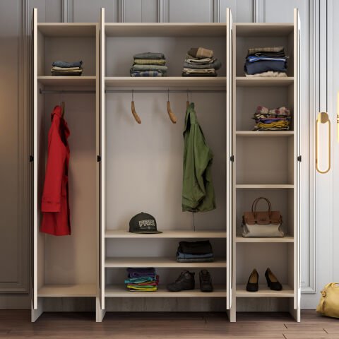 Münih 4 Kapılı (414) - Gardırop - Krem / Traverten