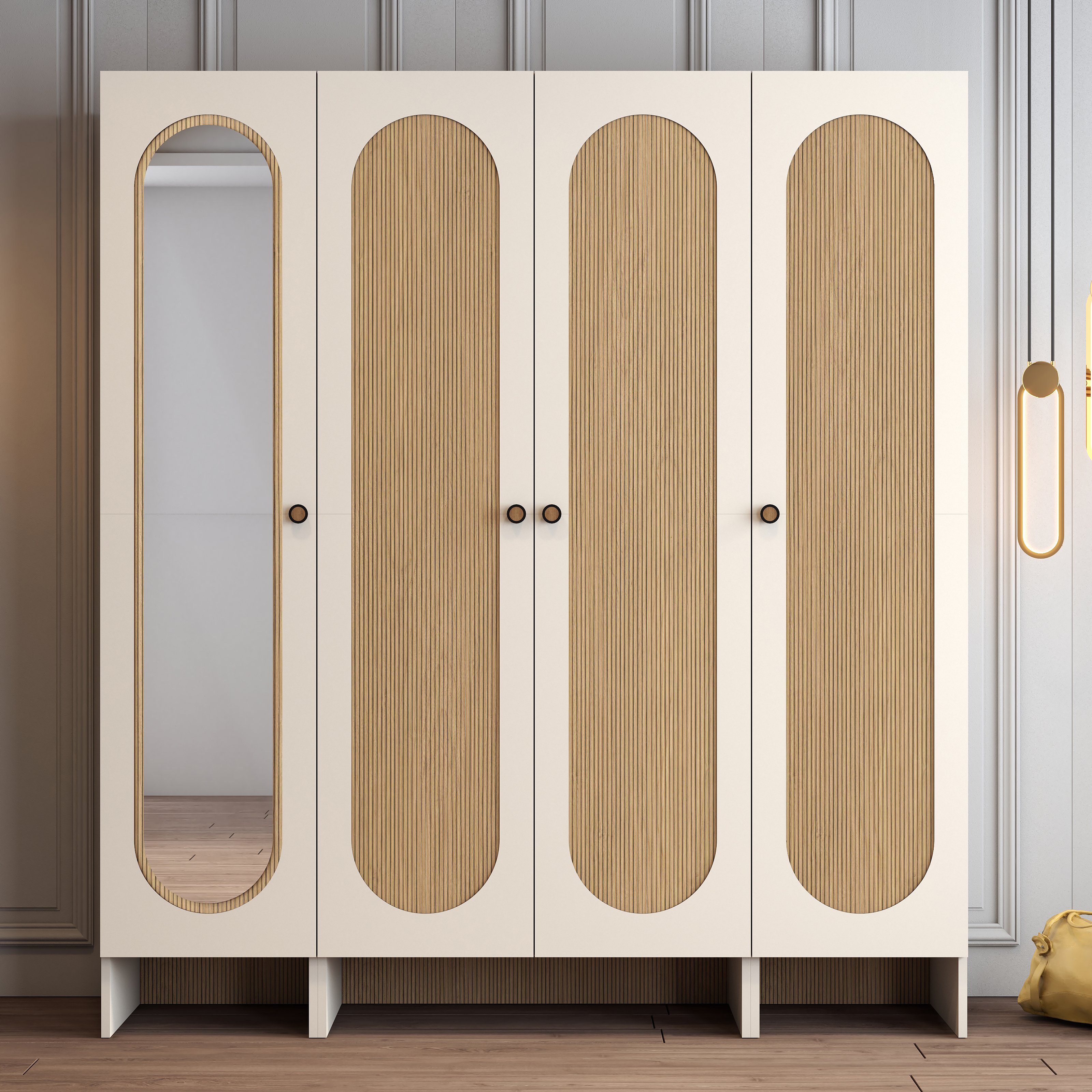 Münih 4 Kapılı (423) - Gardırop - Krem / Yunus