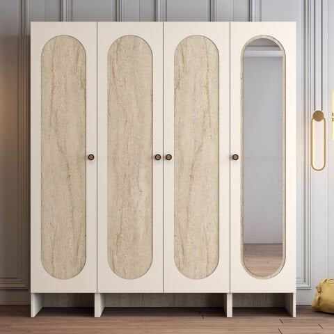 Münih 4 Kapılı (423) - Gardırop - Krem / Traverten