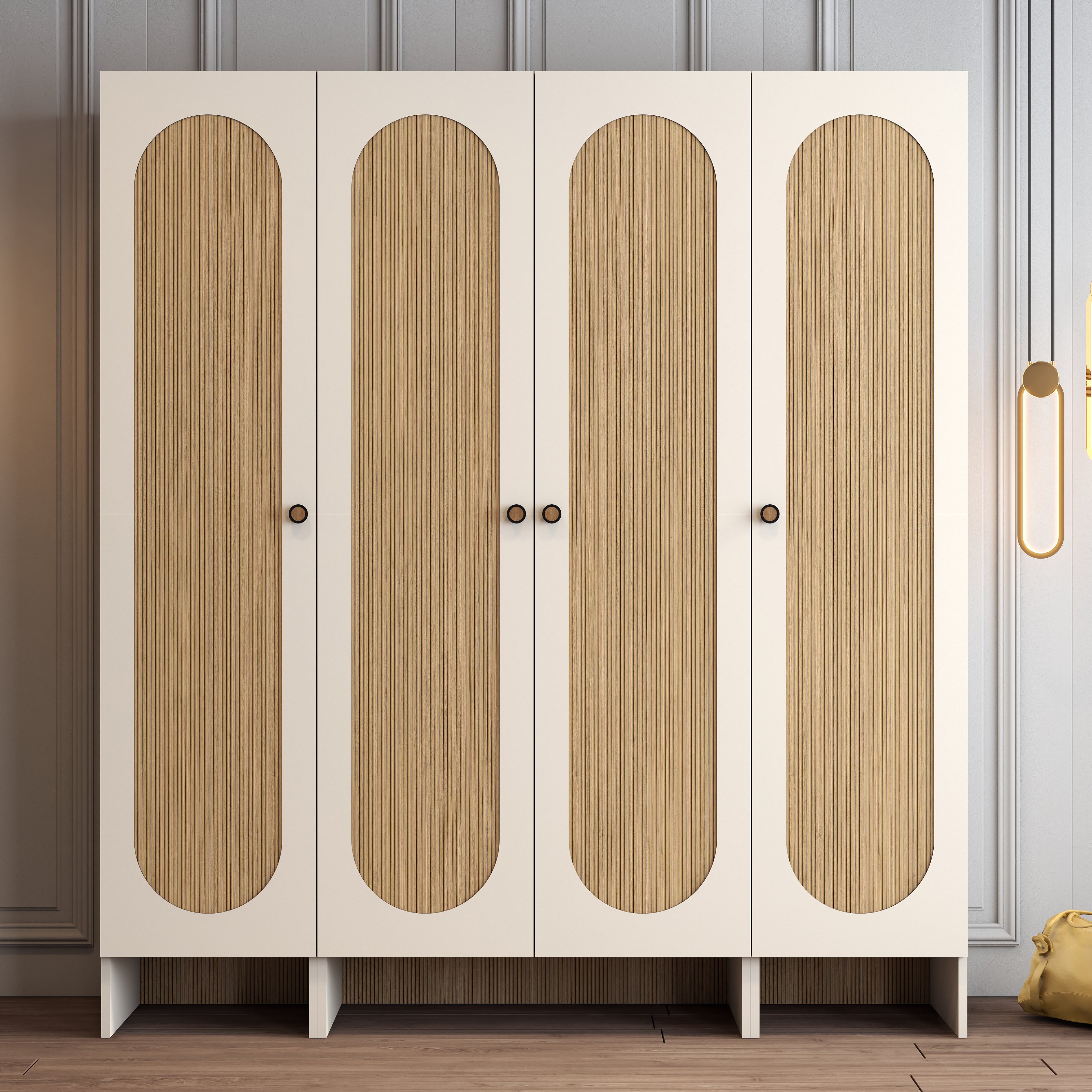 Münih 4 Kapılı (424) - Gardırop - Krem / Yunus