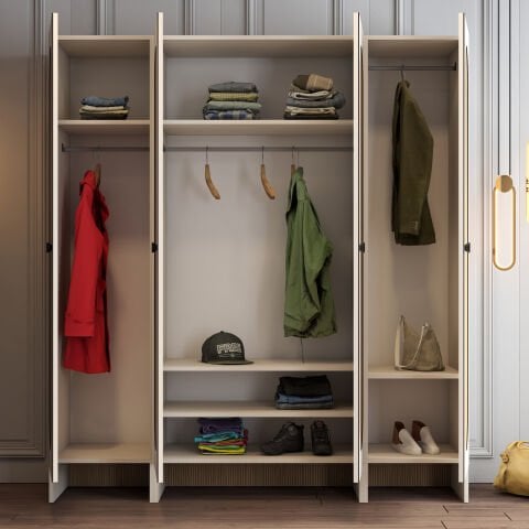 Münih 4 Kapılı (424) - Gardırop - Krem / Yunus