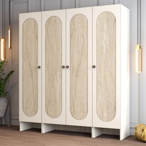 Münih 4 Kapılı (424) - Gardırop - Krem / Traverten