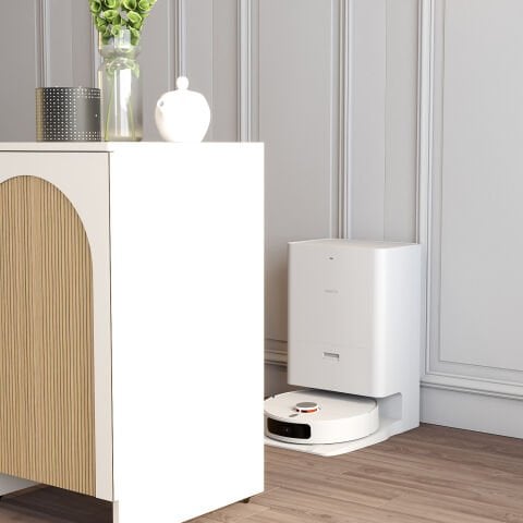 Robot Süpürge Dolabı - Krem / Yunus