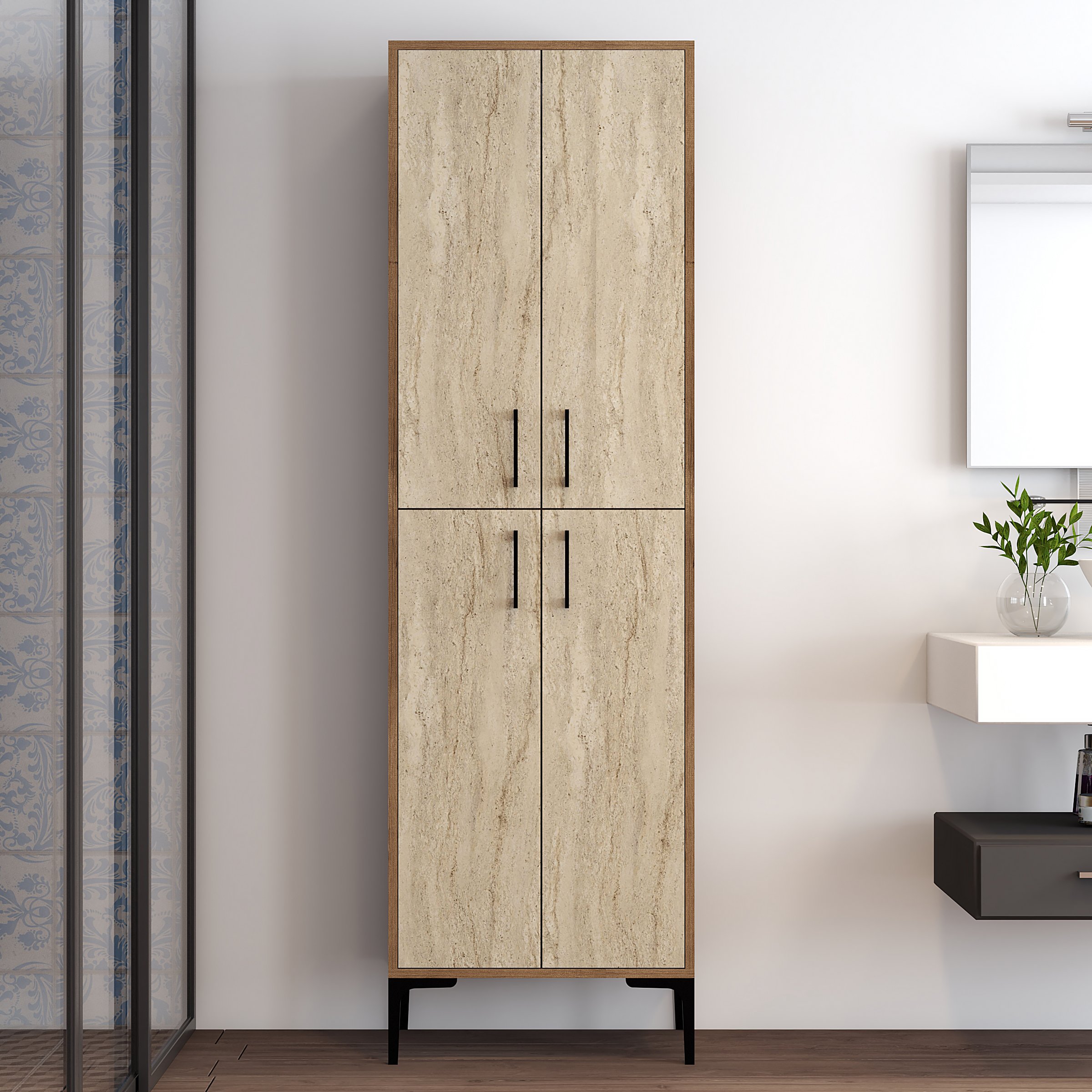 Variant Berlin A Çok Amaçlı Dolap - Ceviz / Traverten