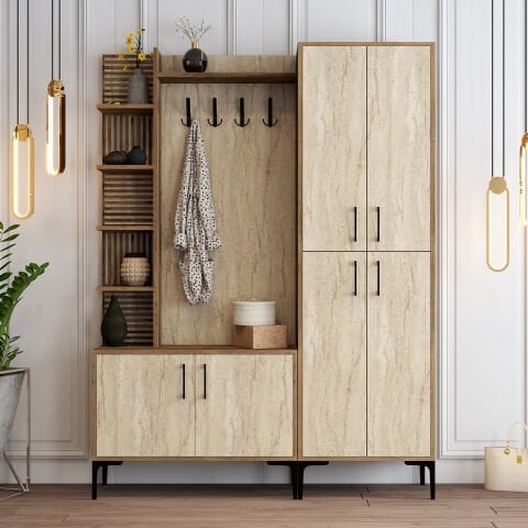 Variant Viyana Da Portmanto - Ceviz / Traverten