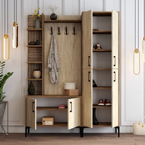 Variant Viyana Da Portmanto - Ceviz / Traverten