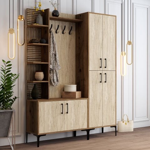 Variant Viyana Da Portmanto - Ceviz / Traverten