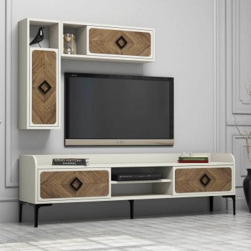 Samba Tv Ünitesi Ve Orta Sehpa Takımı - Krem