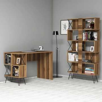 Extra Çalışma Masası Ve Kitaplık Takımı - Ceviz