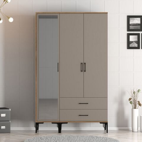 Kumsal 3 Kapılı (RT) Gardırop - Ceviz / Atlas