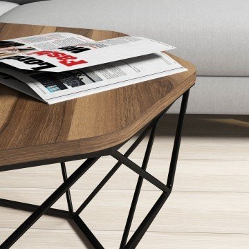 Diamond Metal Ayaklı Orta Sehpa - Ceviz