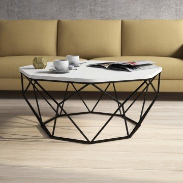 Diamond Metal Ayaklı Orta Sehpa - Beyaz