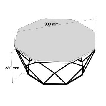 Diamond Metal Ayaklı Orta Sehpa - Beyaz