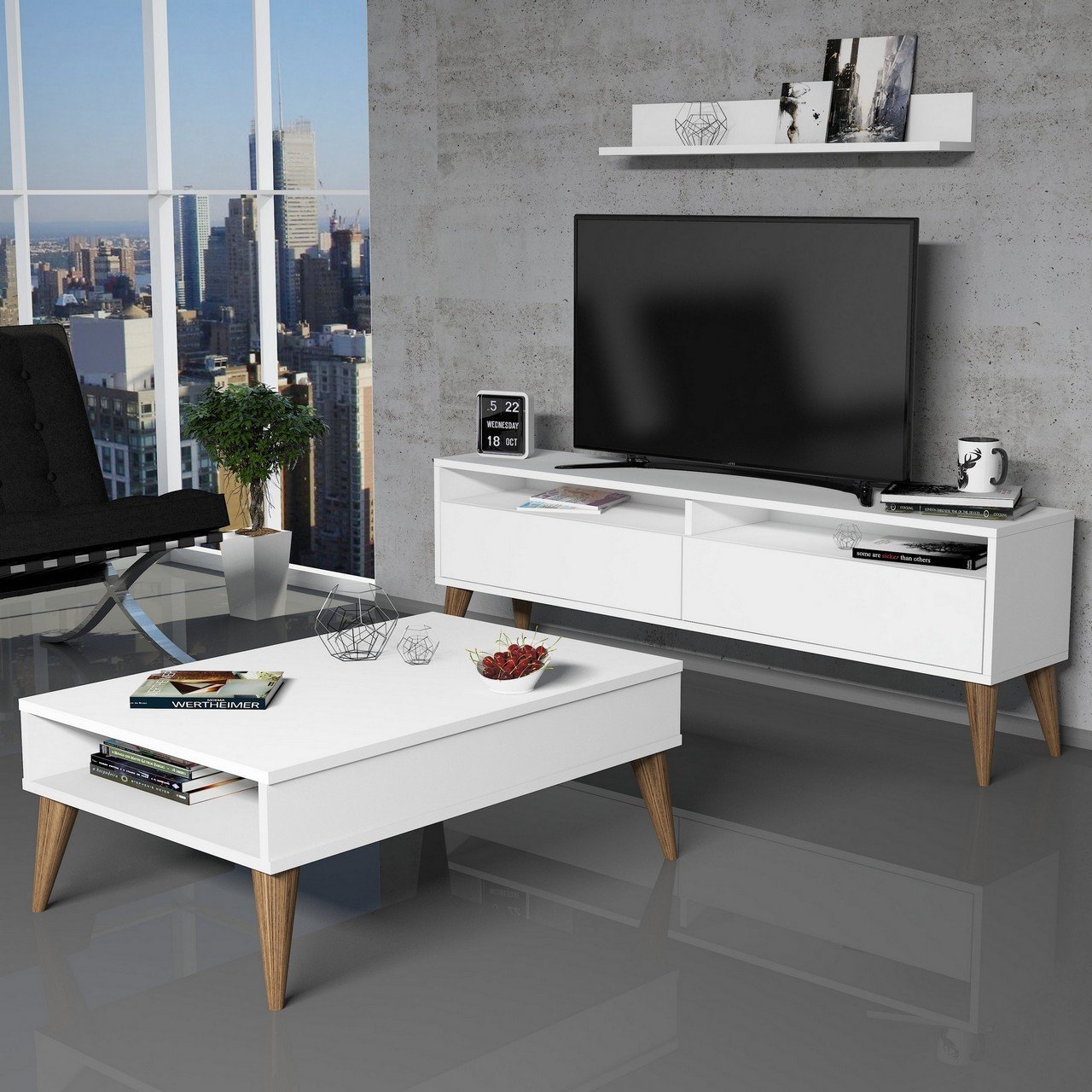 Best TV Ünitesi ve Orta Sehpa Takımı - Beyaz