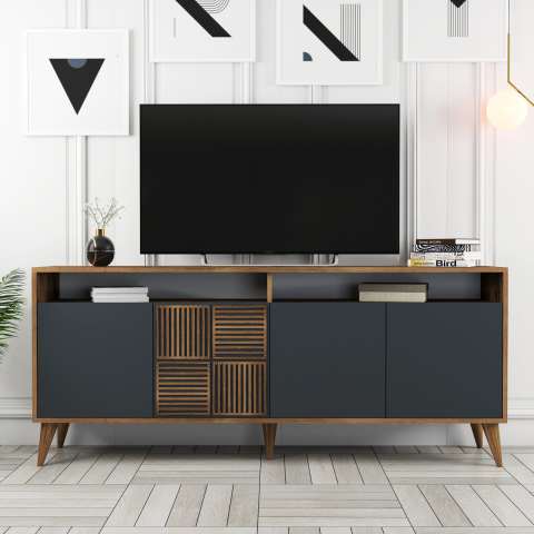 Milan 3'lü Salon Takımı - Ceviz / Antrasit