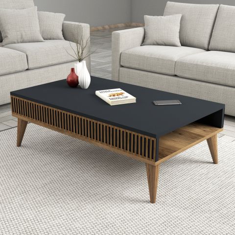 Milan 3'lü Salon Takımı - Ceviz / Antrasit