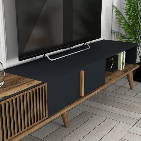 Milan 3'lü Salon Takımı - Ceviz / Antrasit