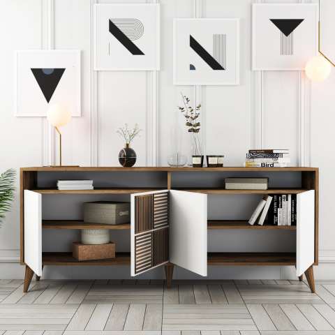 Milan 3'lü Salon Takımı - Ceviz / Beyaz