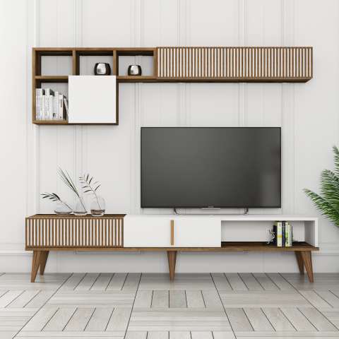 Milan 3'lü Salon Takımı - Ceviz / Beyaz