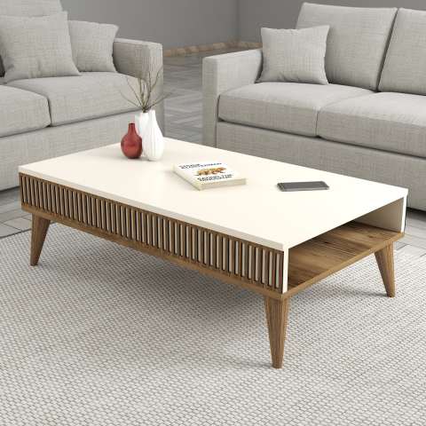 Milan 3'lü Salon Takımı - Ceviz / Krem