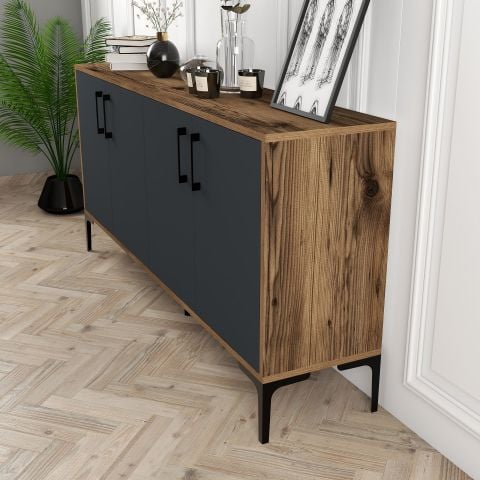 Kiev 160 cm Konsol - Ceviz / Antrasit