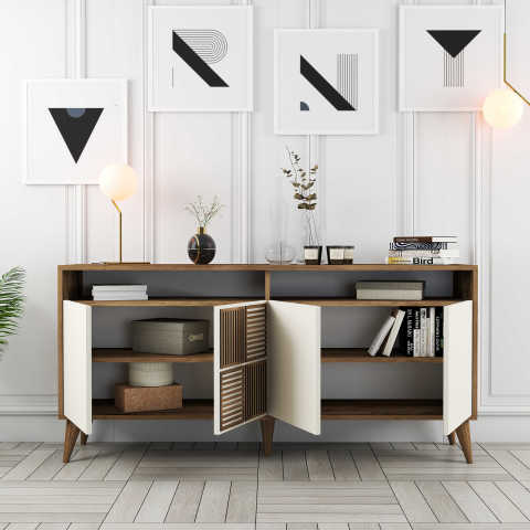 Milan 160 cm Konsol - Ceviz / Krem